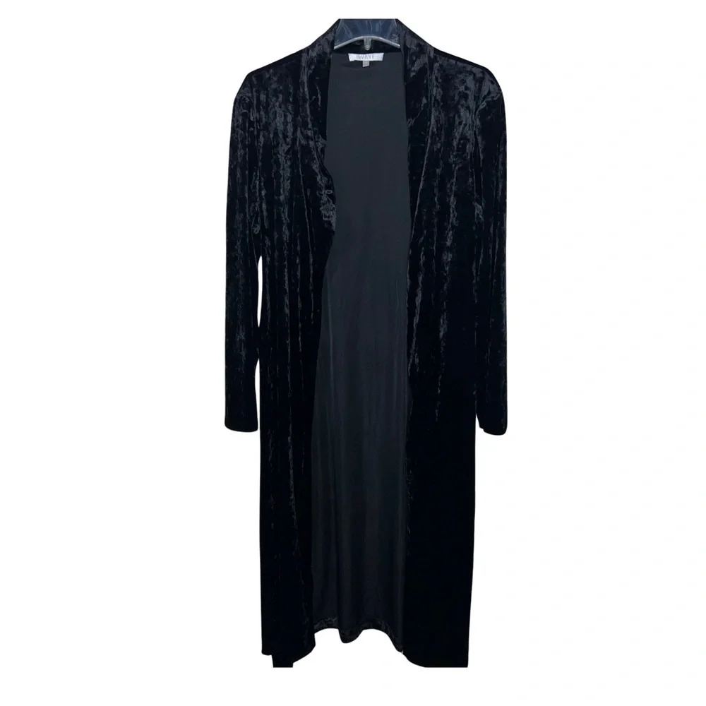 Wayf La Roux Black Velvet Robe with Belt Size XXL